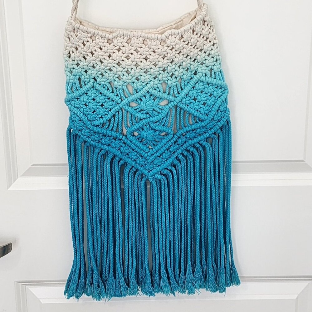 Mossimo Boho Ombre Macrame Fringed Crossbody Bag … - image 3